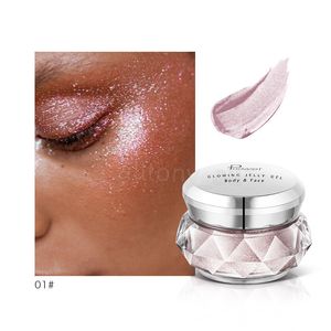 Evidenziatore viso caldo Jelly Gel Sirena Ombretto Glow Body Glitter Festival Trucco iluminador Evidenziatore liquido oro 8 colori