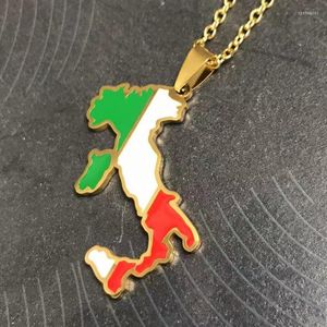 Цепи продажа Italy Country Map Collece Custom Enustember Diewelry Jewelry Flag Fage Emalel для женщин