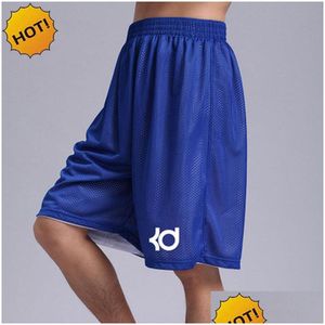 Men'S Shorts Brand Kd Bermudas Ball Game Summer Loose Thin Doublesided Knee Length Elastic Waist Short Mens Practice Ship Drop Deliv Dhlvz