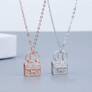 Pendant Necklaces 2022 New Kangkang Bag, Necklace, Light Luxury for Women, Small and Popular Design, Collar Bone, Letter Jewelry Gift for Girlfriend