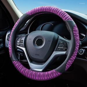 Steering Wheel Covers 38cm Universal Summer Ice Silk Car Cover Styling Breathable Anti Slip Steering-wheel Purple Black Red