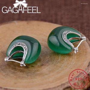 Ohrstecker GAGAFEEL Echt 925 Sterling Silber Schmuck Mondform Opal Ohrring Für Frauen Weibliche Geschenke Klassische Mode Dropship