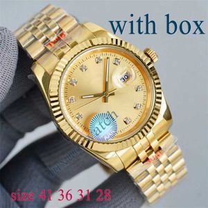 Rolaxs Titta på Mens Automatic Designer Watches Gold Movement Size 41mm 36mm 31mm 28mm 904L rostfritt stål Rem valfritt safirglasvattentät noctilucent