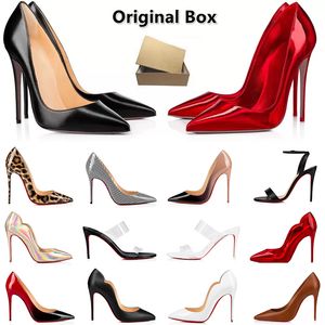 2024 Designer High Heels Dress Shoes Sneakers Women Luxury Glitter Rivets Triple Black White Patent Leather Suede 8cm 10cm 12 cm Party Womens Sexig bröllopssko 35-44