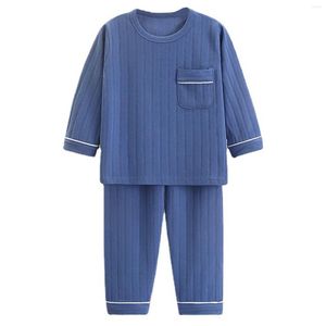 Roupas conjuntos para crianças meninos meninas roupas de algodão puro vestidos de sono casual use decote redondo de manga comprida com calças de cintura elástica