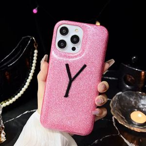 Designer Phone Case For Iphone 14promax 13 Pro Max 12 11 Fashion Shockproof Letter Luxurys Designers Relief glitter Phone Case 6 colors