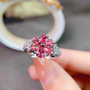 100% naturalny granatowy pierścień srebrny na imprezę 6 sztuk 3 mmx5mm VVS Garnet Pierścień stycznia