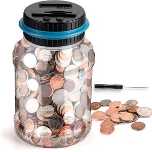 Nyhetsartiklar ELEKTRONISKA PIGGY BANK COUNT COIN DIGITAL LCD Räkningsmynt Pengarbesparande Box Jar Coins Lagringsbox för USD Euro Pengar gåvor UK 231124