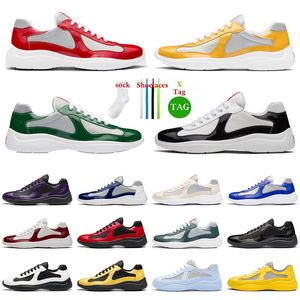 New Qualit AAA + Americas Cup Designer Sapatos Moda Homens Sapatos Casuais Placa-Forme Whit Preto Amarelo Escuro Roxo Rosa Alto Todos Preto Whit Vermelho Sneaker Mulheres Trainer