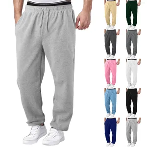 Calças masculinas Mens Fleece Forrado Sweatpants Wide Straight Leg Bottom Corredores Soltos Fit Bottoms Caminhadas