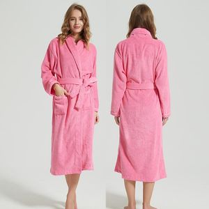 Women's Sleepwear Women Bathrobe Winter Thick Bride Robe With Belt Ladies Cotton Long Hooded Bath Warm Towel Fleece Gown