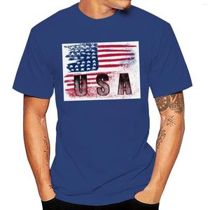 Herren T -Shirts Herren Langarm klein für Männer Unabhängigkeitstag Flagge zwei Junioren Vintage Grafik Tees