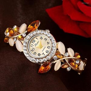 Relógios de quartzo vintage de relógios de pulso para pulseira de ouro shinestone watch watch ladies luxury vestido relógio relógio feminino