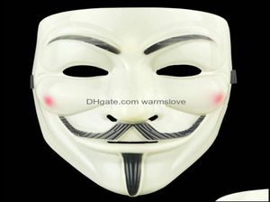Świąteczne zaopatrzenie domowe Gardenhalloween Horror Grie Mask Plastic V Vendetta Fl Face Male Street Dance Maski Costume Party Rola CO2807606