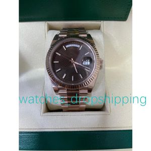 Super NF Factory Watch V2 Rose Gold 41 mm brązowy czekoladowy kratę Automatyczny ruch ze stali nierdzewnej wysokiej jakości męskie zegarki N308I