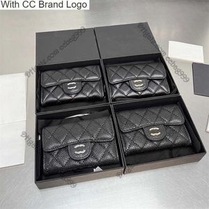 CC Brand Wallets Mini Lambskin Caviar Designer Flap Purses Shiny Pearly Grained Calfskin Quilted Classic Card Holder Gold Silver M315l