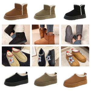 2023 Designer Boots Girl Classic Snow Boot Australia Winter Booties Plysch Ankel Short Bow Mini Fur WGGS Tazz Slippers Bowtie Womens Tasman Shoe Storlek 36-41 Stövlar