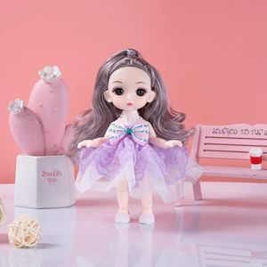 Dolls 17cm Cross Dress Doll Cute Beautiful Fashion Simulation Princess Girl Ajustable Clothes Pretend Play House Kids Birthday Gift 231124