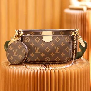 Luxury bags designer women bag fashion multi pochette Retail Metal Leather Women's crossbody handbag classic 3 pcs purse shoulder bags