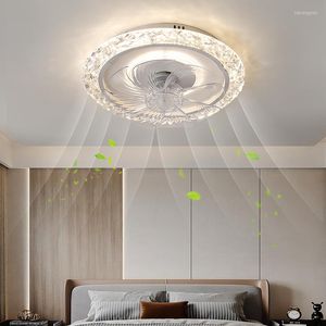 Światła sufitowe Nowoczesny wentylator ze światłem LED i pilotem dla domu domowy w sypialni dach akrylowy żyrandol 2023 trend