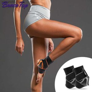 Suporte para tornozelo 1 par Suporte para tornozelo esportivo Pressurize Ank Brace Bandage Foot Guard Protector Adjustab Ank Sprain Orthose Stabilizer Novo Q231124