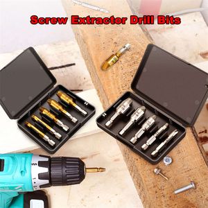 New 5Pcs/Set Screw Extractor Set Drill Bits Guide Damaged Broken Screw Remover Durable Easy Out Center Drill Damaged Bolts Remover