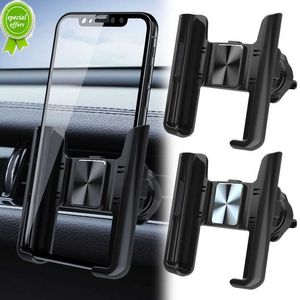 Universal Car Air Vent Phone Mount Auto 360 Rotertable Gravity Mobiltelefonhållare Stands Bracket Car Aceessory Black Silver 1 st