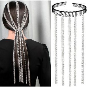 Fermagli per capelli Decorazione nappa catena fascia per le donne alla moda punk personalità parrucchino pettine accessori per gioielli da sposa