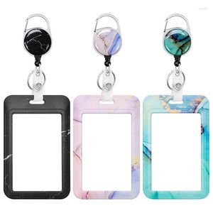 Keychains 3 Pack Badge Holder med utdragbar rullning med tunga ID -namn Tagarbetare Carabiner Clip Card Protector Cover Case