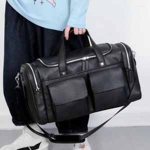 Torby na jamie retro męskie torba bagażowa Pu skóra podróż duża pojemność ramię Messenger swobodny biznes torebki laptopa