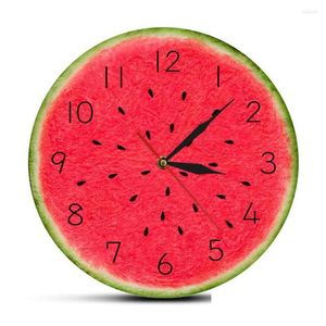 Wall Clocks Wall Clocks Summer Season Watermelon Modern Clock Tropical Fruit Kitchen Art Slient Quartz Drop Delivery Home Garden Home Dhc9F