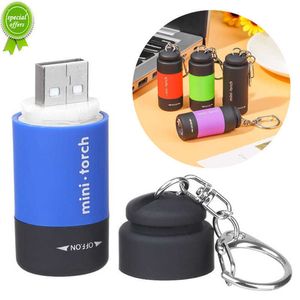 Novo mini portátil chaveiro lanterna pessoal chaveiro lanterna aste por usb lanterna banho luz tanche pequena lanterna