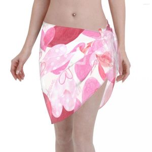 Costumi da bagno da donna Donne sexy Acquerello Amore Poliestere Caftano Pareo Abbigliamento da spiaggia San Valentino Bikini Copricostume Gonne Gonna con lacci