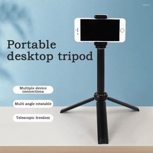 Tripods Mini Desktop Tripod Universal Mobile Stand Live Light Suporte Micro SLR Câmera 3Section Smartphone Ação Monopod