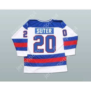 MAGLIA DA HOCKEY BIANCA personalizzata BOB SUTER 1980 MIRACLE ON ICE TEAM USA 20 NUOVA cucitura superiore S-M-L-XL-XXL-3XL-4XL-5XL-6XL