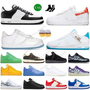 Correndo sapatos de couro liso para homens mulheres aforce 1 designer um esqueleto roxo luz verde faísca universidade ouro hare espaço jam jdi laranja treinadores esportes tênis