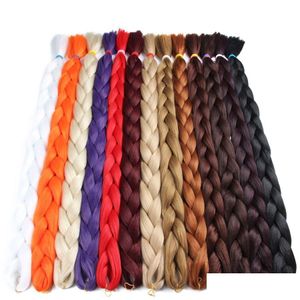 Hair Bulks Bks Synthetic Hairs Extensions Jumbo Braiding Colofr 41 Inch Braid Wholesale Red Blue Drop Delivery Products Dho1N