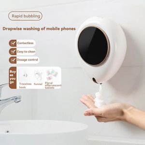 Liquid Soap Dispenser Automatic Foam Hanging Dispensers Smart Machine Infrared Hand Sanitizer Pump White 300 Ml 1PC 231124