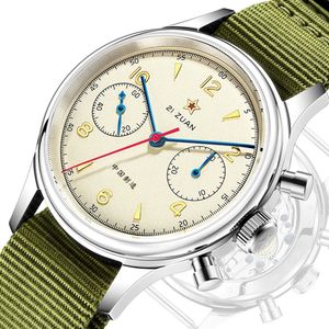 Andere Uhren SEAKOSS Pilot 1963 Chronograph ST1901 Uhrwerk Saphir 38 mm Uhr für Herren Mechanischer Handaufzug Militärarmbanduhren Wasserdicht 231123