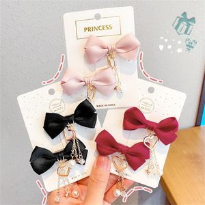 Hårtillbehör Tassel Pendant Bow Clip Ponytail Holder Children's Day Halloween Christmas School Styling för småbarnsflicka