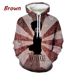 Męskie bluzy z kapturem zwykłe młodzież męskie/damskie bluza Boondocks 3D Printed Hoodie Fashion Anime Haruku Sweter 293