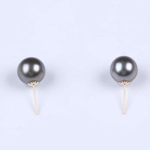 8-9mm Fashion Black Natural Round Shape Tahitian Seawater Pearl Earring