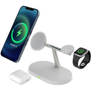 Caricabatterie wireless Qi universale 3in1 15W Mini stazione di ricarica rapida per Iphone 13 12 Pro Max Airpods Pro Apple Watch 6 5 4 3 2