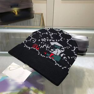 2023 Novo outono/inverno chapéu de malha designer de moda gorro/esqueleto chapéu em camadas chapéu de cabeça carta com nervuras chapéu de lã quente e à prova de ventoHH0277