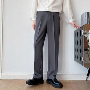 Men's Suits 2023 Summer Men's Western Style Trousers Ice Silk Fabric Casual Pants Loose Grey/black/khaki Color Suit 28-42