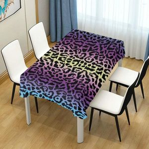 Table Cloth Colorful Leopard Pattern Rectangle Tablecloth Wedding Party Dining Room Picnic Kitchen Washable Cover