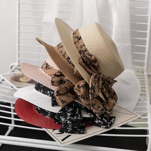 BERETS 2023 SUMMER BUTTERFLY KNOT STREAN HATS FOR WOMEDORA HAT女性バイザービーチサンガール