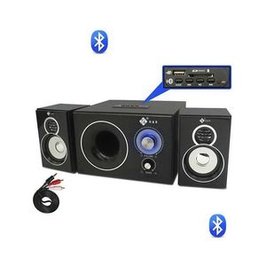 Computer Speakers 2.1 Channel Bluetooth Speaker Wooden Mtimedia Home Theater Super Subwoofer O Set Sound Box Drop Delivery Computers N Dhn7U