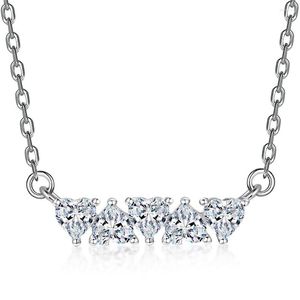 Chains Ins Cold Wind Light Luxury Simulation Diamond Necklace Female Simple All-match Niche Five Heart-shaped Row Of Diamonds