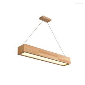 Lâmpadas pendentes 15W/25W/30W Luz de madeira LED com tom de arcrílico Lâmpada simples de estilo moderno para sala de estar/sala de estar/quarto